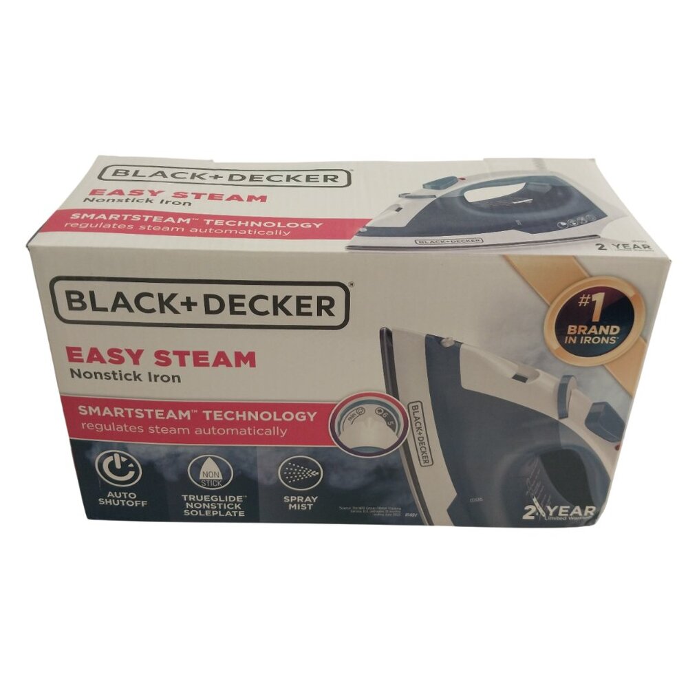 Black and Decker Easy Steam Compact Clothing Iron New In Box 1200 Watts